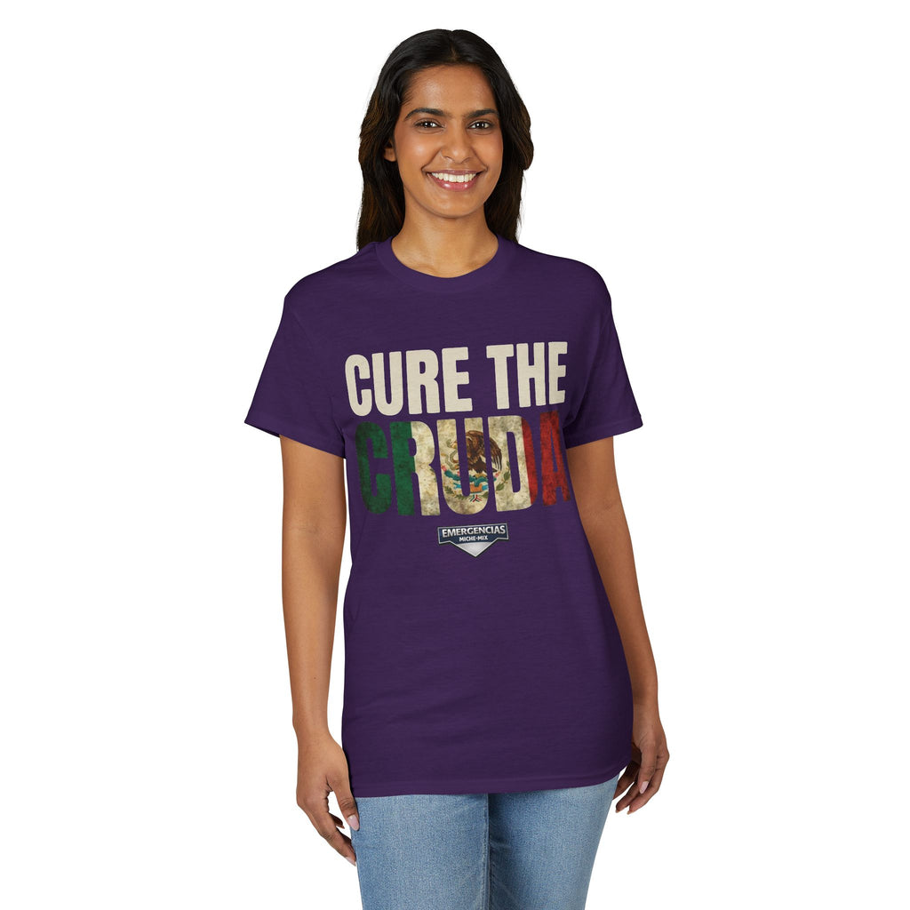 Cure The Cruda T-Shirt – Retro Mexican Flag Design FOR WOMAN  (Emergencias)