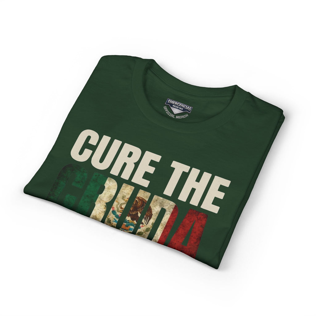 Cure The Cruda T-Shirt – Retro Mexican Flag Design FOR WOMAN  (Emergencias)