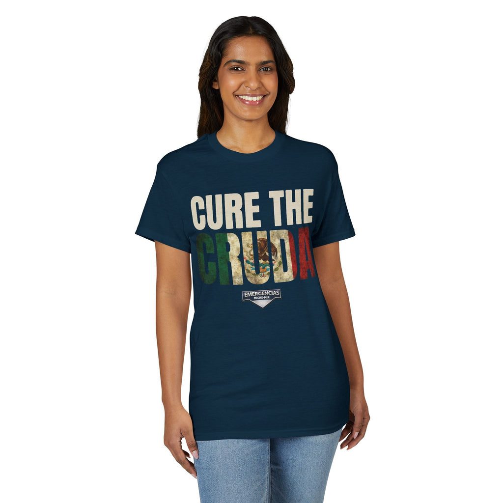 Cure The Cruda T-Shirt – Retro Mexican Flag Design FOR WOMAN  (Emergencias)